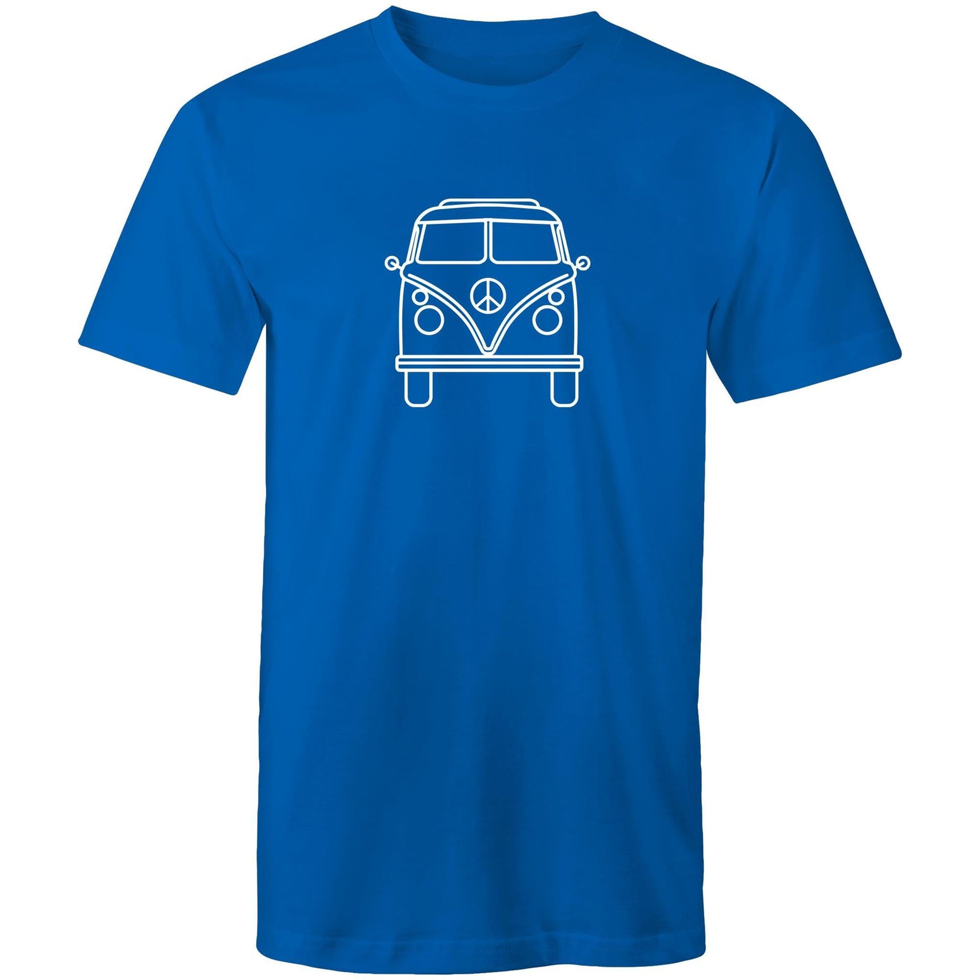 Beach Van - Mens T-Shirt Bright Royal Mens T-shirt Mens Retro Summer Surf
