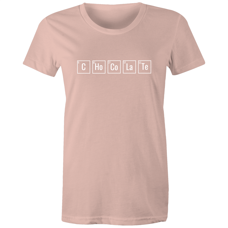 Chocolate Symbols - Women's T-shirt Pale Pink Womens T-shirt Science Womens
