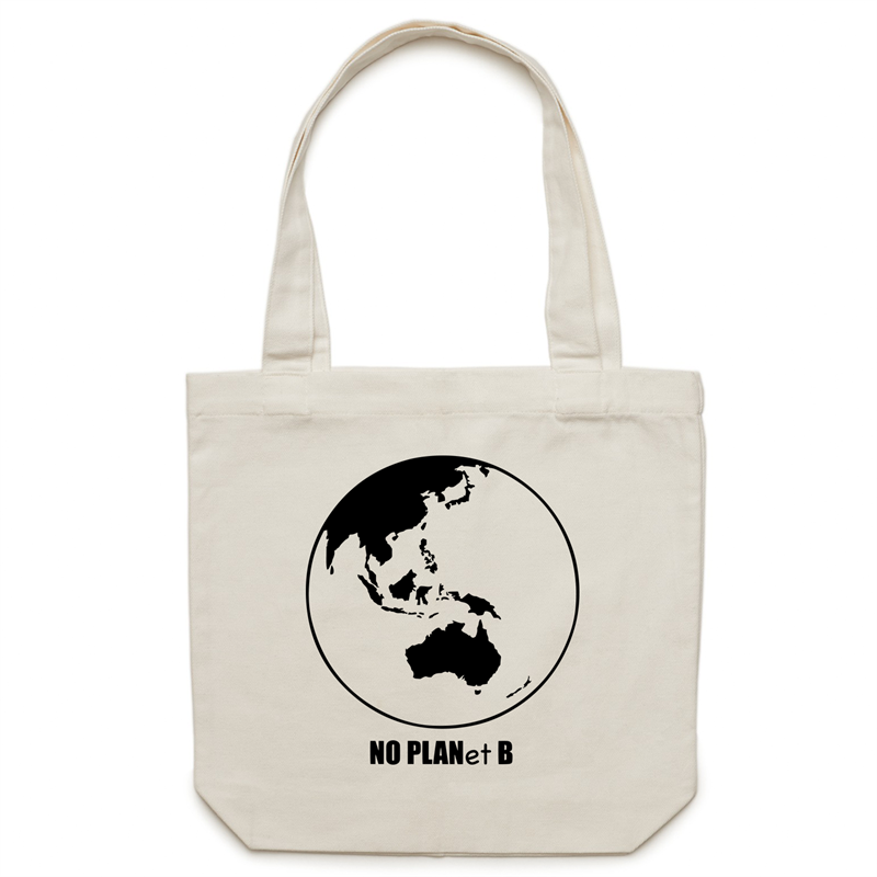 No Planet B - Canvas Tote Bag Cream One-Size Tote Bag Environment Reusable