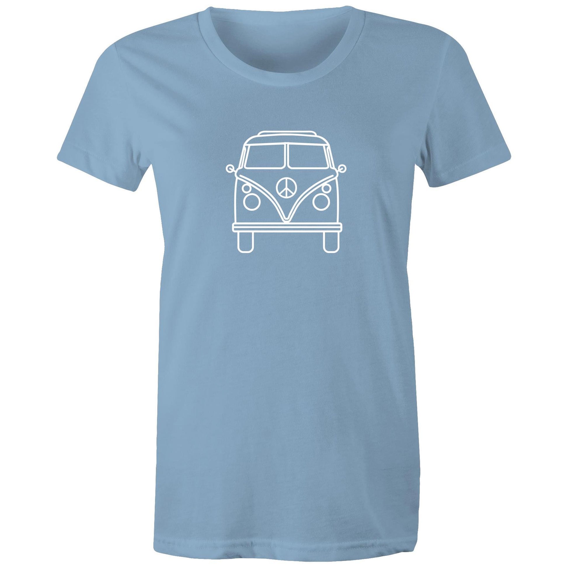 Beach Van - Women's T-shirt Carolina Blue Womens T-shirt Retro Summer Surf Womens