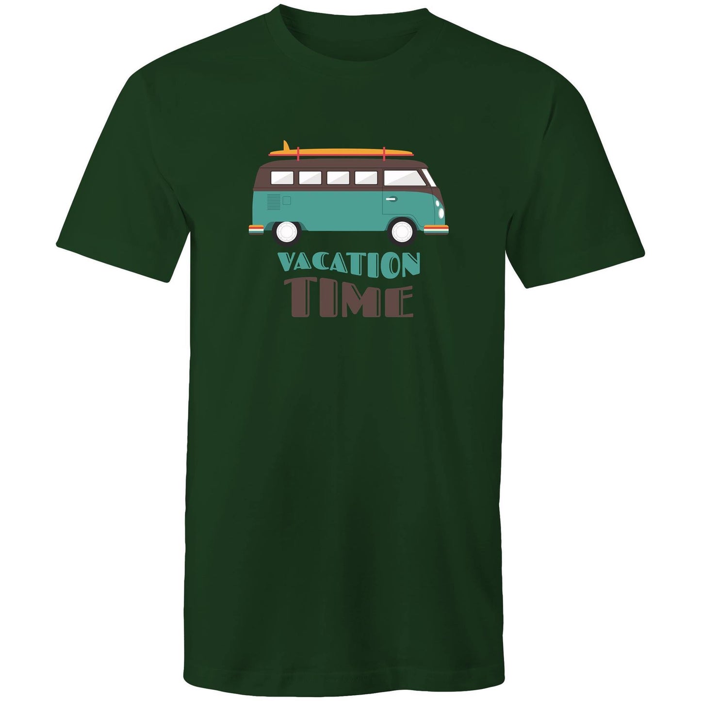Vacation Time - Mens T-Shirt Forest Green Mens T-shirt Mens Retro Summer