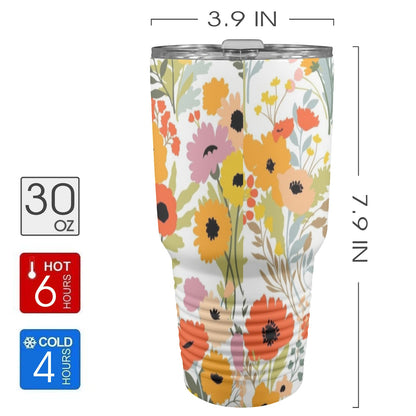 Fun Floral - 30oz Insulated Stainless Steel Mobile Tumbler 30oz Insulated Stainless Steel Mobile Tumbler Plants