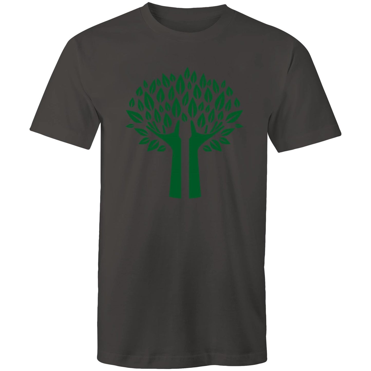Green Tree - Mens T-Shirt Charcoal Mens T-shirt Environment Mens Plants