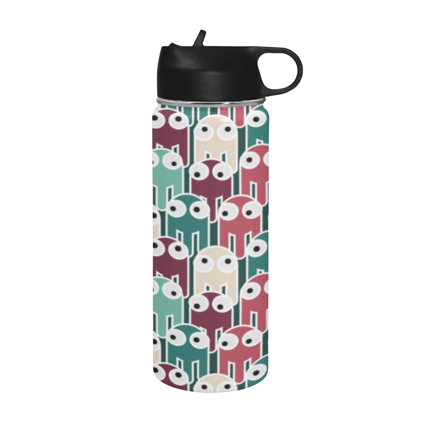 Cartoon Octopus Insulated Water Bottle with Straw Lid (18 oz) Insulated Water Bottle with Straw Lid