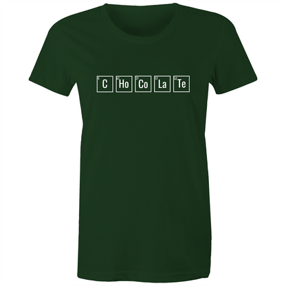 Chocolate Symbols - Women's T-shirt Forest Green Womens T-shirt Science Womens