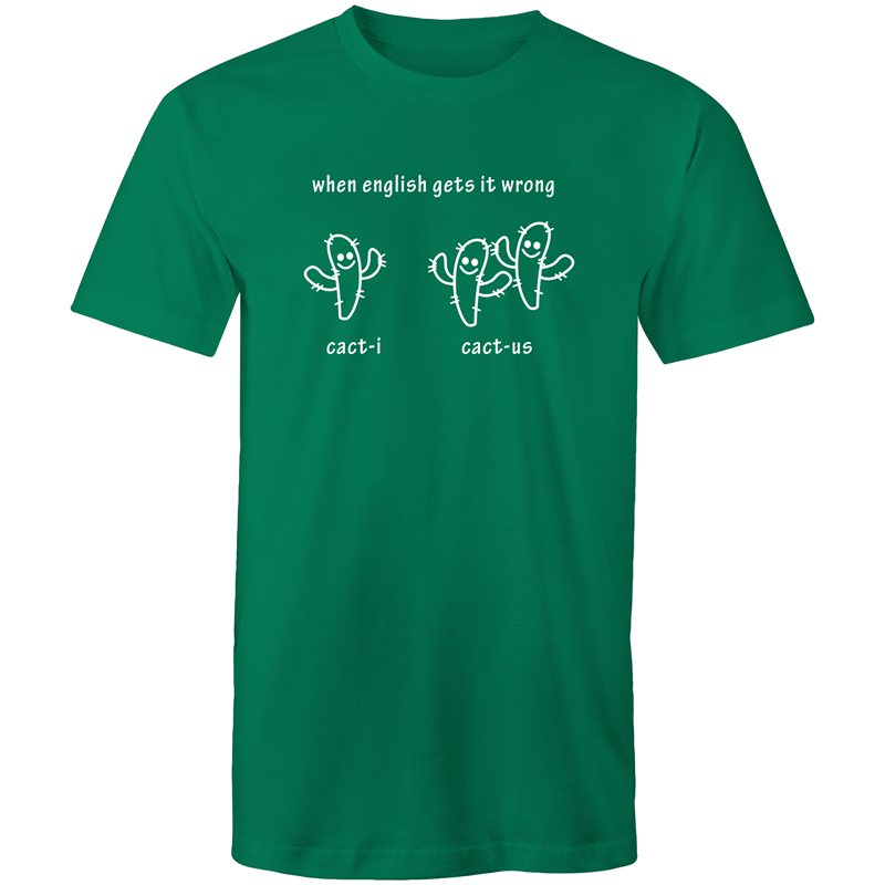 Cacti Cactus - Mens T-Shirt Kelly Green Mens T-shirt Funny Mens Plants