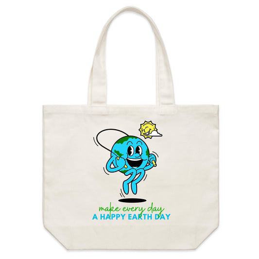 Make Every Day A Happy Earth Day - Shoulder Canvas Tote Bag Default Title Shoulder Tote Bag Environment