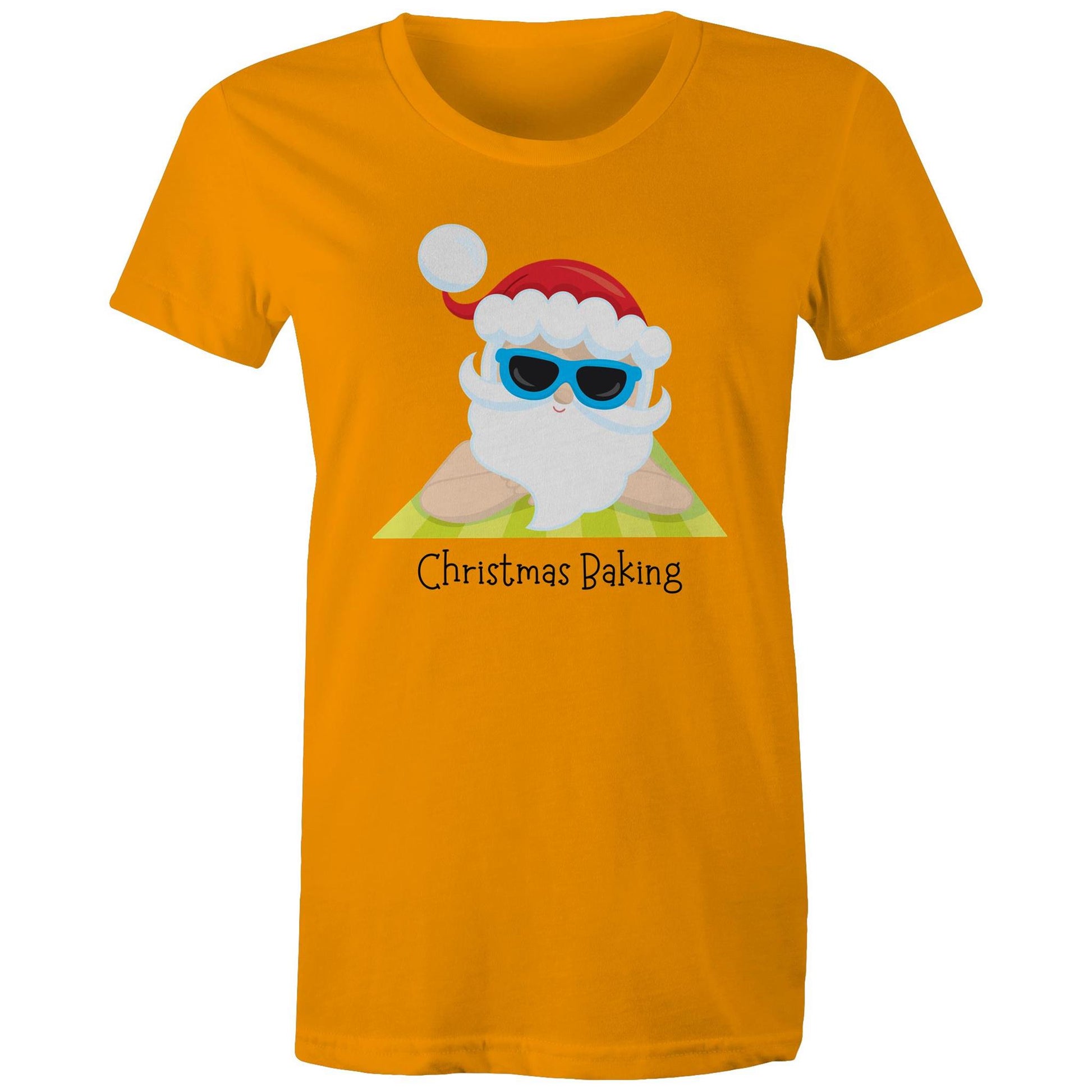 Christmas Baking - Womens T-shirt Orange Christmas Womens T-shirt Merry Christmas