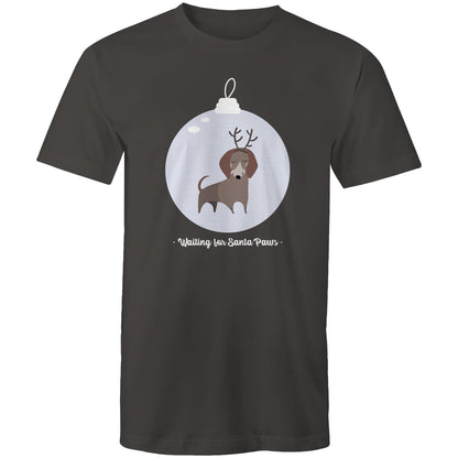 Santa Paws - Mens T-Shirt Charcoal Christmas Mens T-shirt Merry Christmas