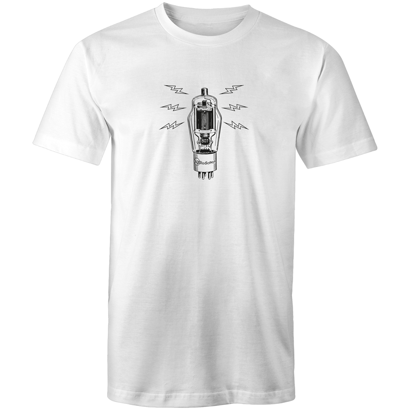 Vintage Tube Valve - Mens T-Shirt White Mens T-shirt Mens Music Retro