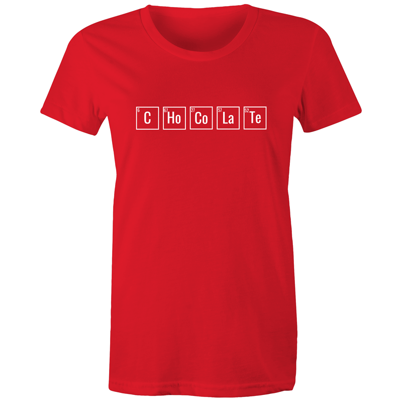 Chocolate Symbols - Women's T-shirt Red Womens T-shirt Science Womens