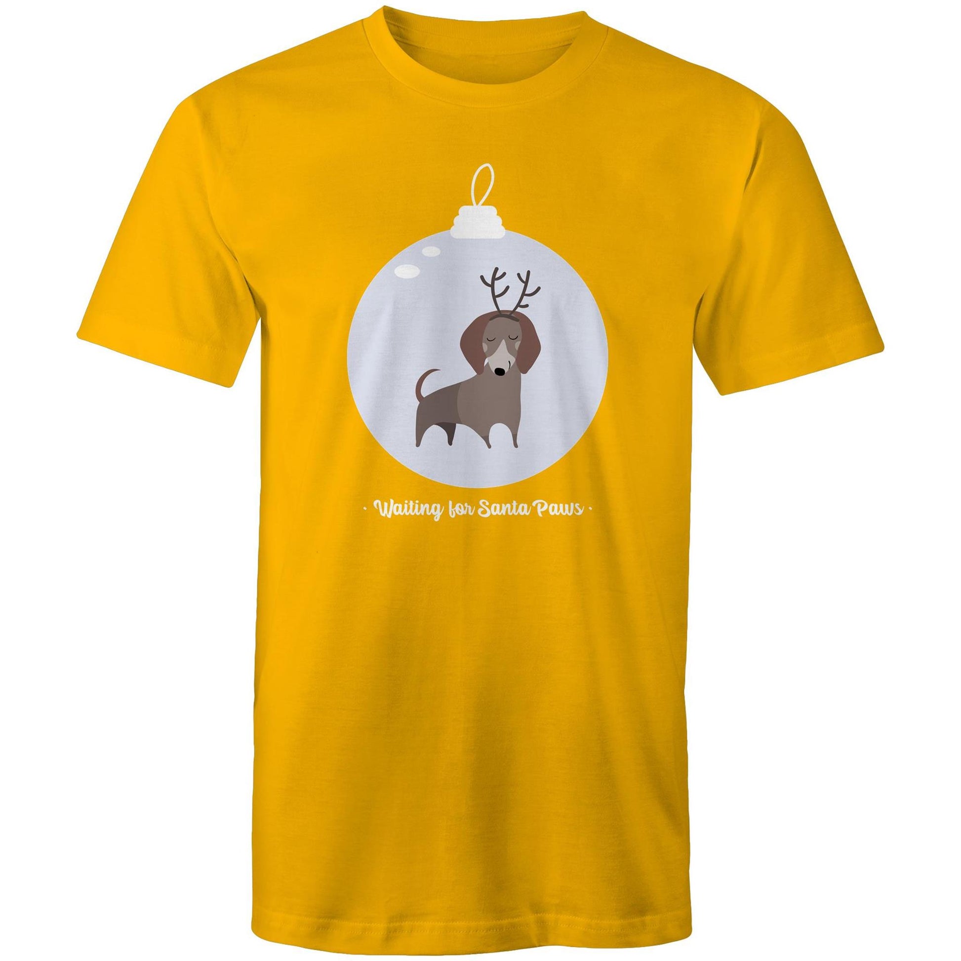 Santa Paws - Mens T-Shirt Gold Christmas Mens T-shirt Merry Christmas