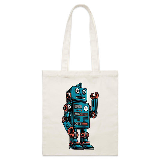 Robot - Parcel Canvas Tote Bag Default Title Parcel Tote Bag Sci Fi