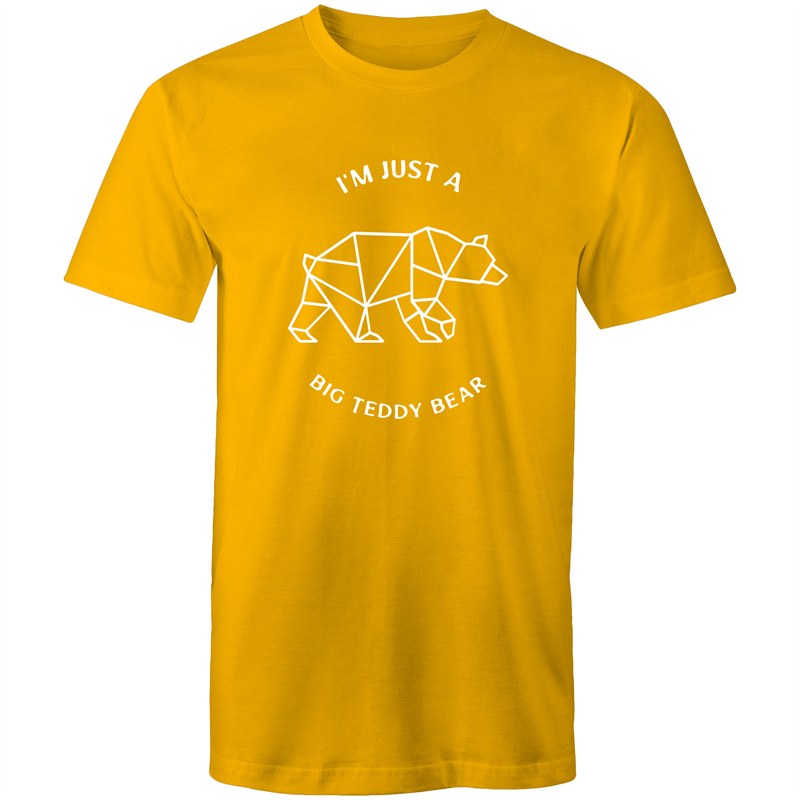 Teddy Bear - Mens T-Shirt Gold Mens T-shirt animal Funny Mens
