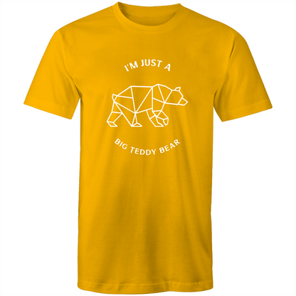 Teddy Bear - Mens T-Shirt Gold Mens T-shirt animal Funny Mens