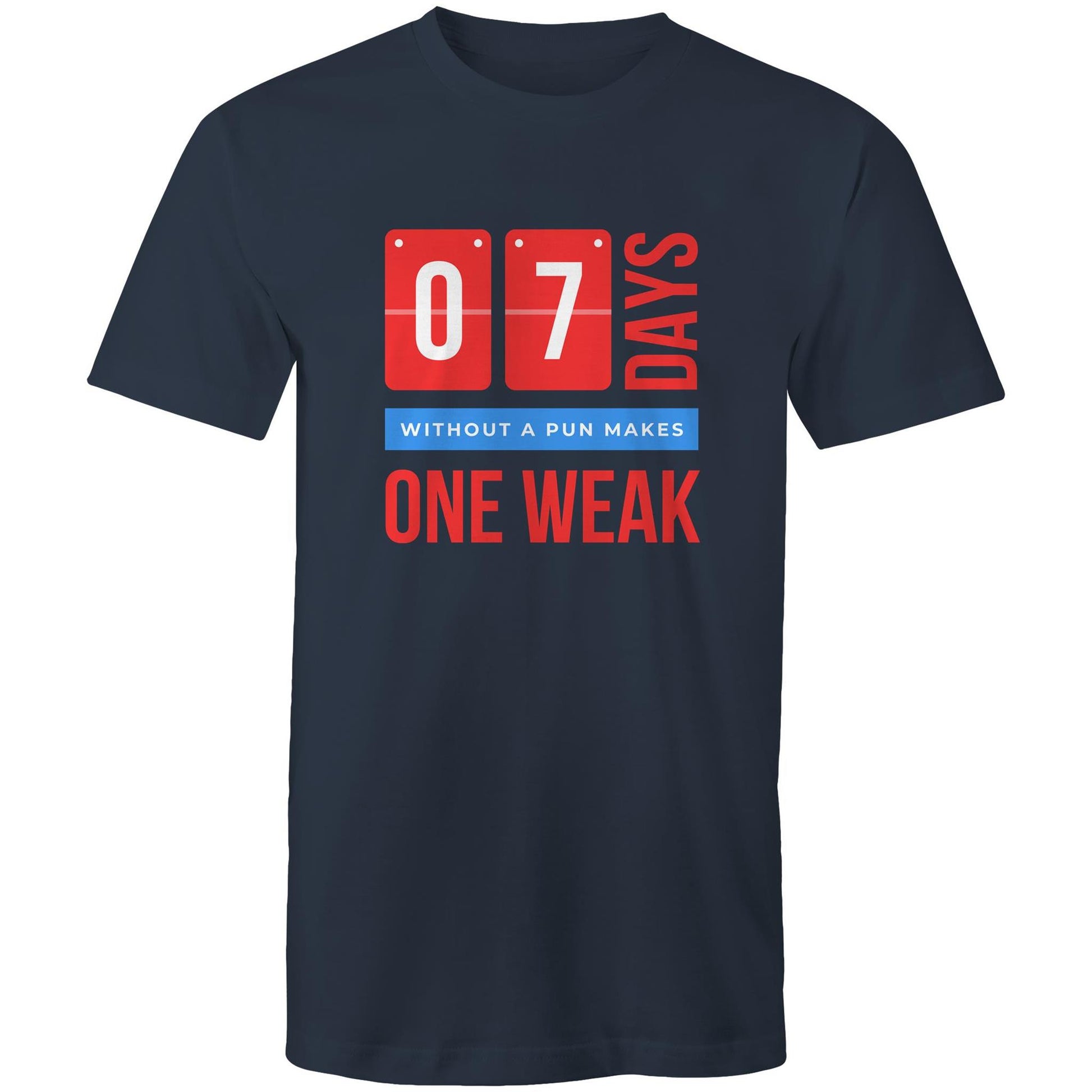 7 Days Without A Pun - Mens T-Shirt Navy Mens T-shirt Funny