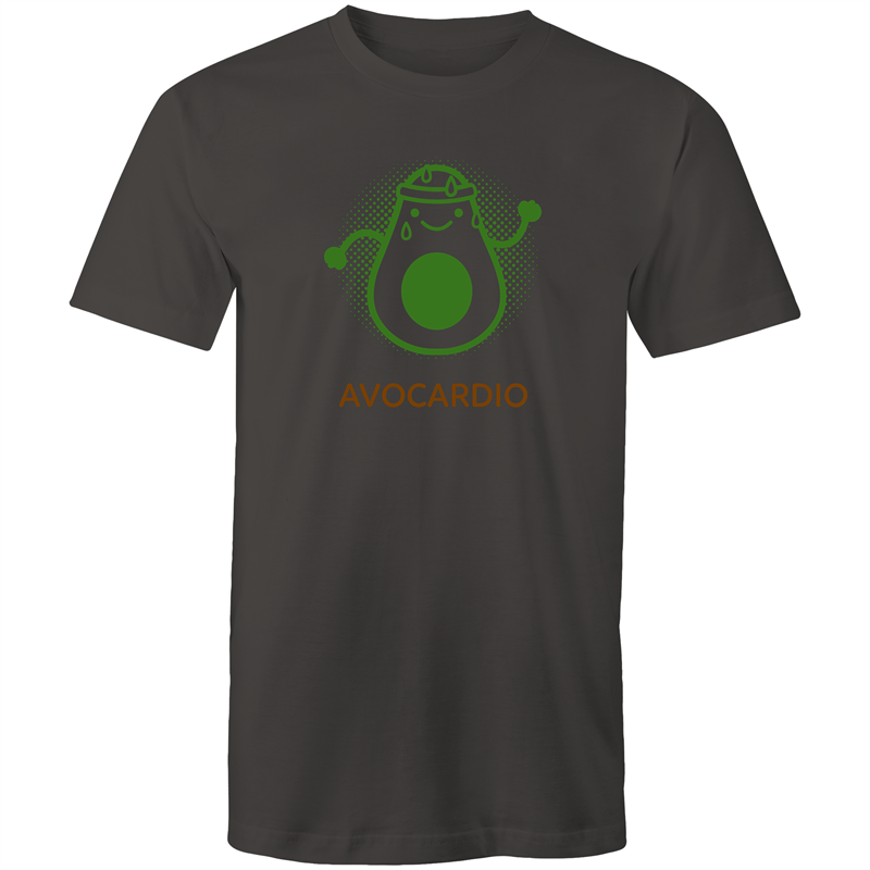 Avocardio - Short Sleeve T-shirt Charcoal Fitness T-shirt Fitness Mens Womens