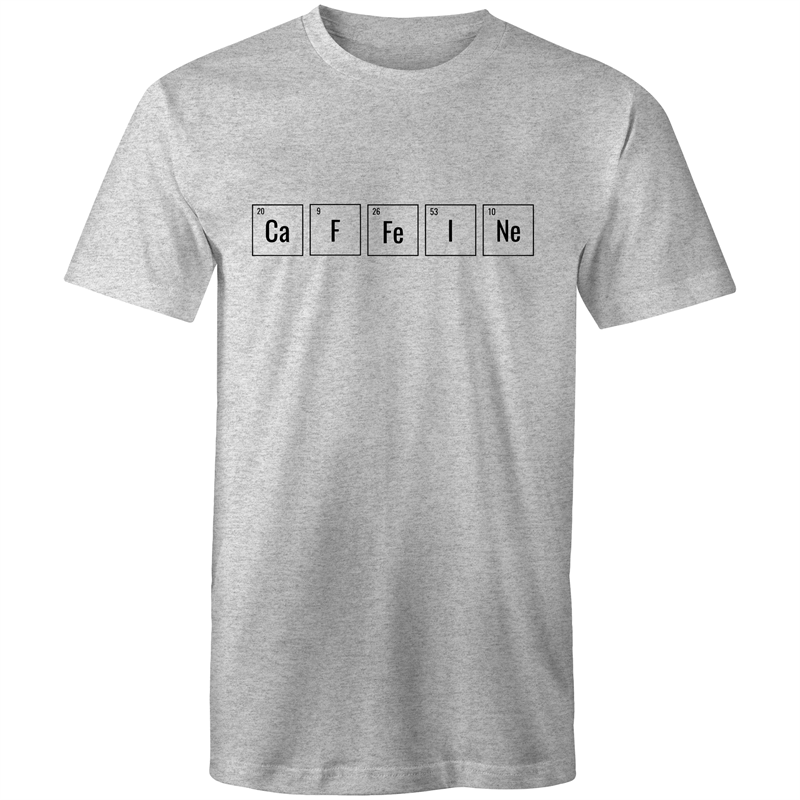 Caffeine Symbols - Mens T-Shirt Grey Marle Mens T-shirt Coffee Mens Science