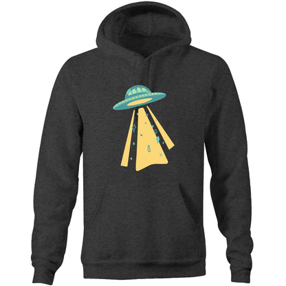 UFO - Pocket Hoodie Sweatshirt Asphalt Marle Hoodie Mens Retro Sci Fi Space Womens
