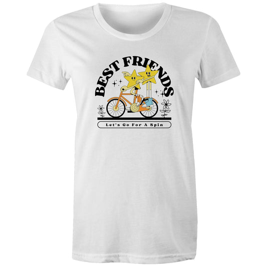 Best Friends - Womens T-shirt White Womens T-shirt Retro
