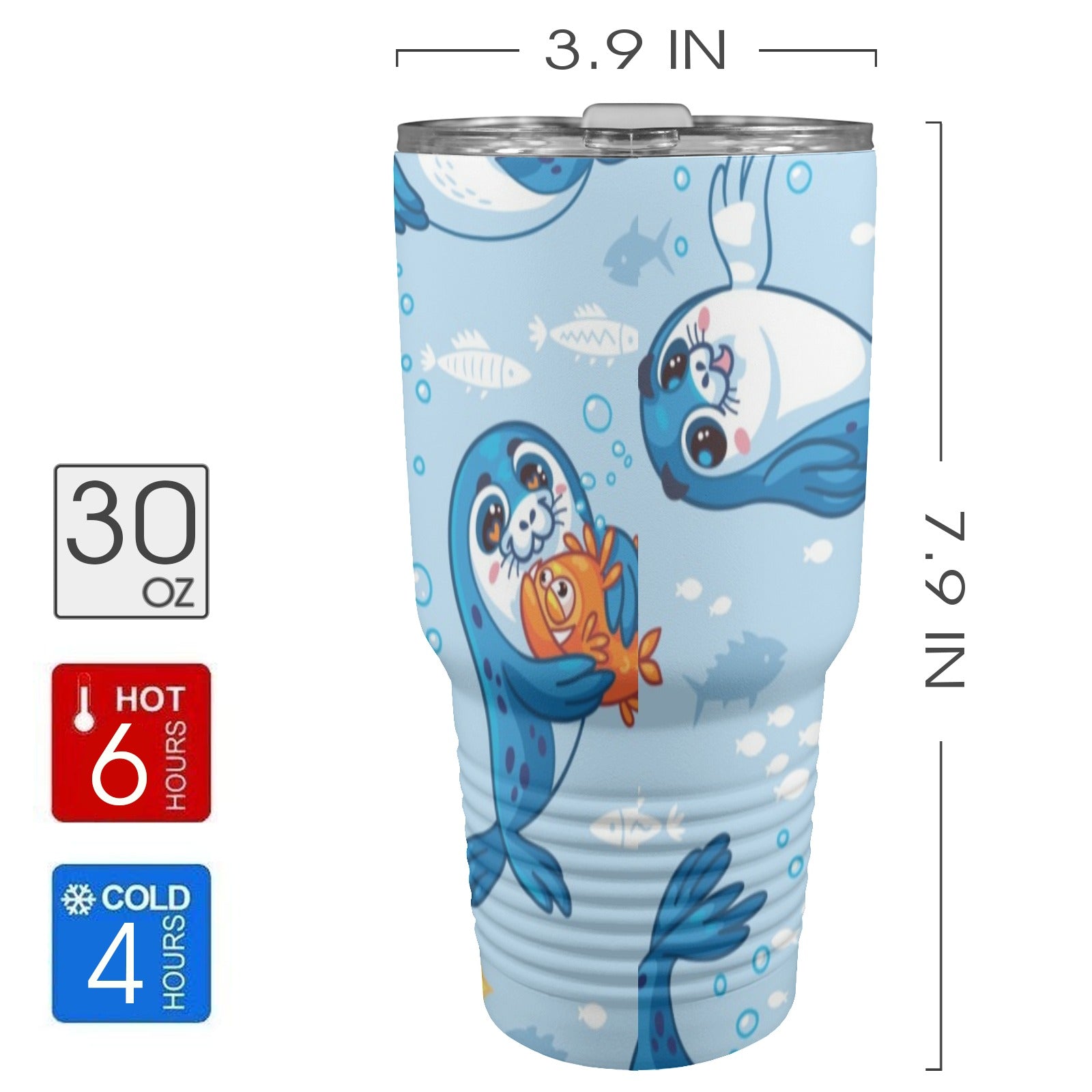 Baby Seal - 30oz Insulated Stainless Steel Mobile Tumbler 30oz Insulated Stainless Steel Mobile Tumbler animal