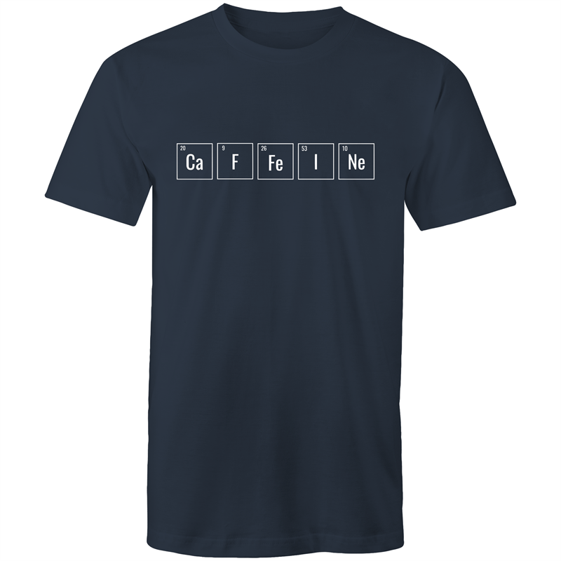 Caffeine Symbols - Mens T-Shirt Navy Mens T-shirt Coffee Mens Science