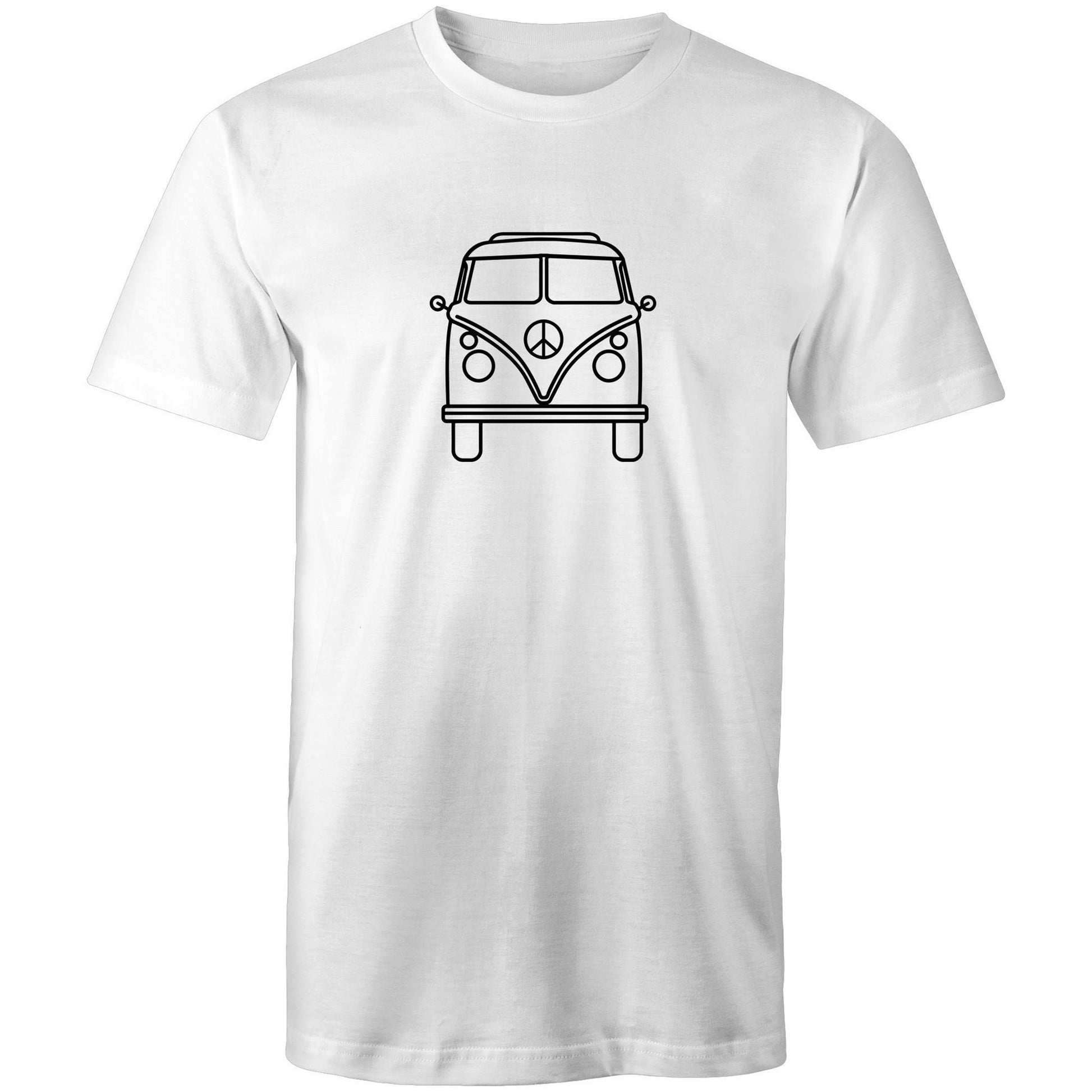 Beach Van - Mens T-Shirt White Mens T-shirt Mens Retro Summer Surf