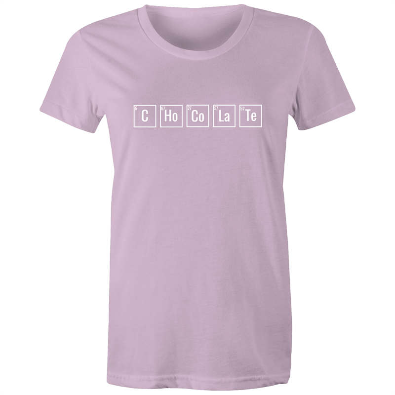 Chocolate Symbols - Women's T-shirt Lavender Womens T-shirt Science Womens