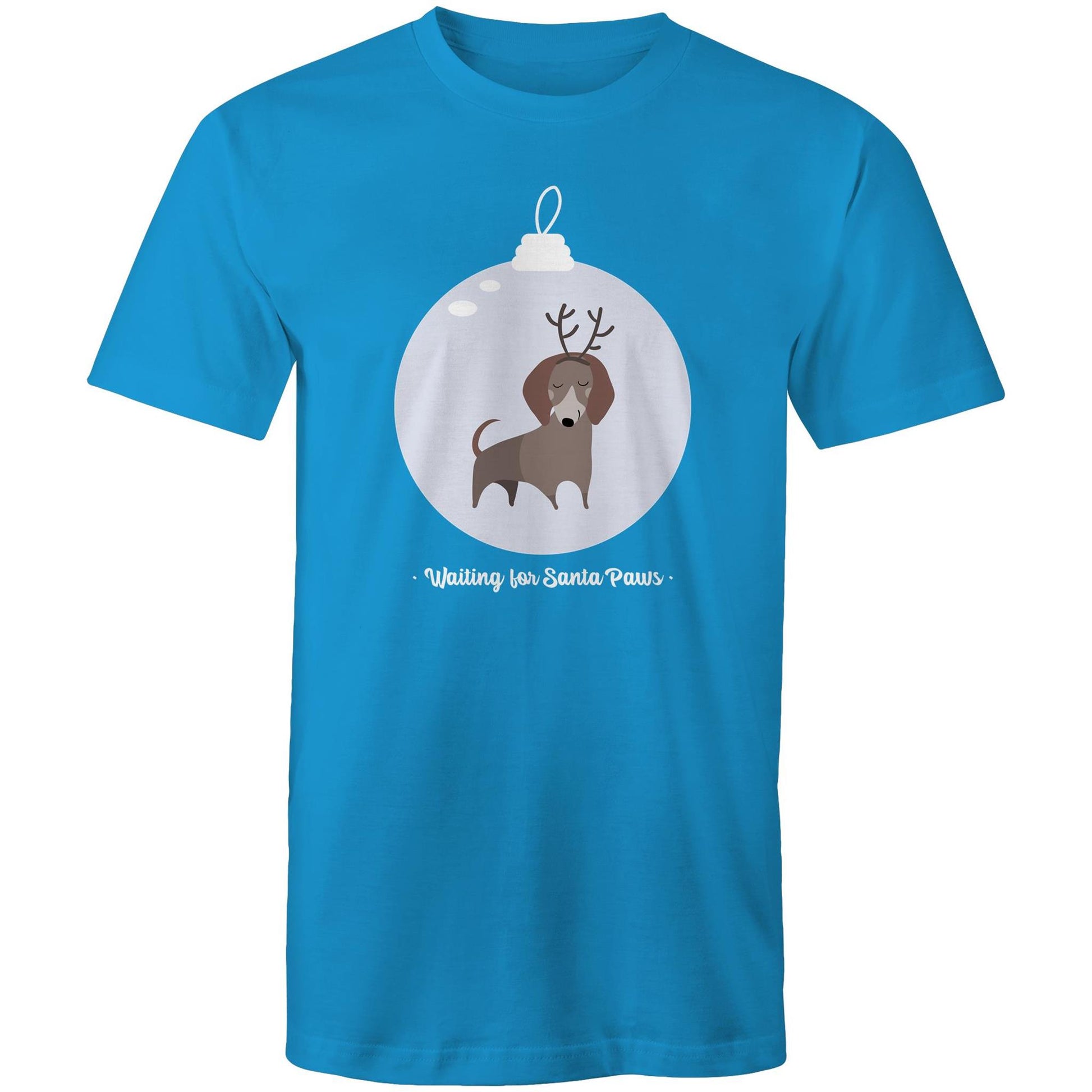 Santa Paws - Mens T-Shirt Arctic Blue Christmas Mens T-shirt Merry Christmas