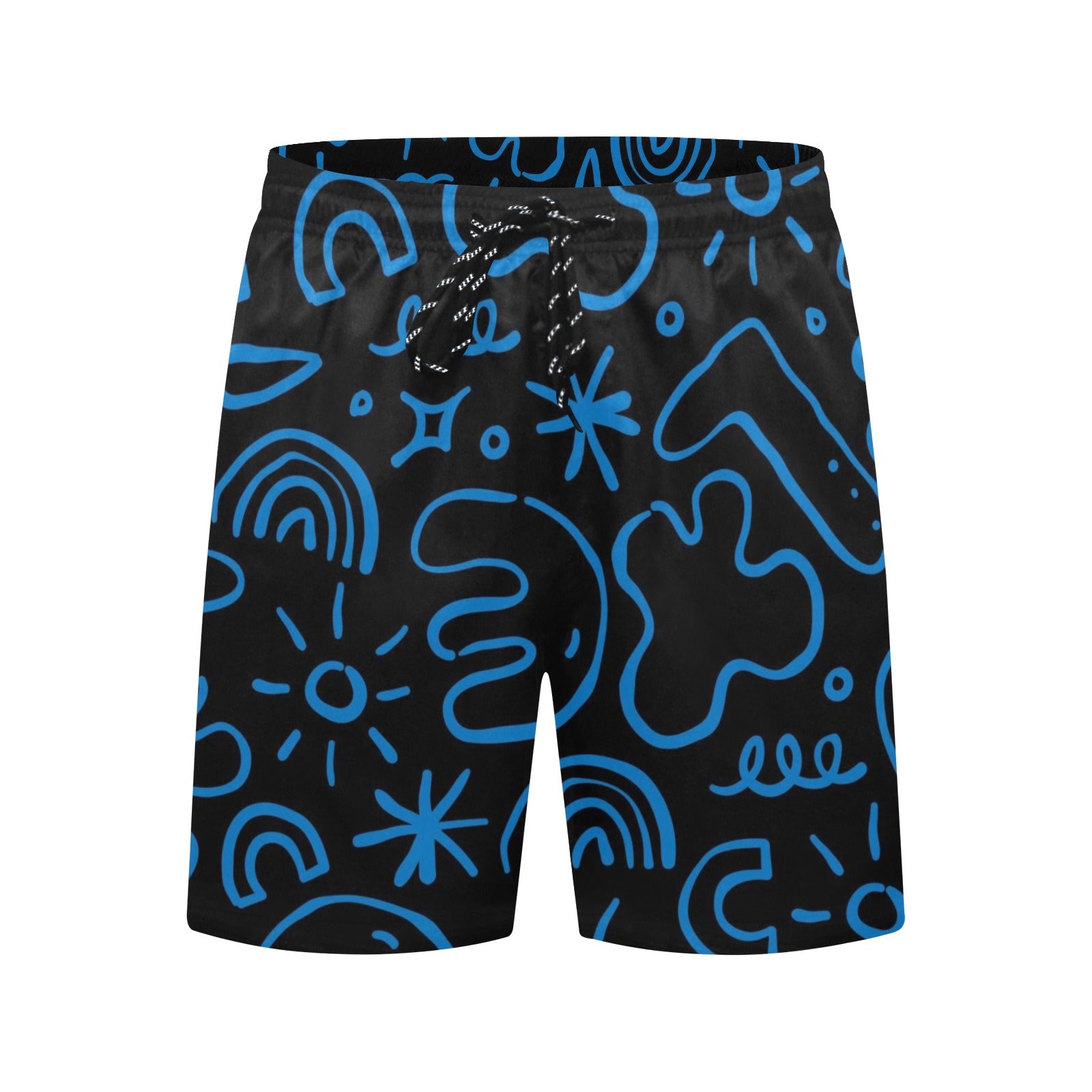 Blue Squiggle - Men's Mid-Length Beach Shorts Men's Mid-Length Beach Shorts Funny