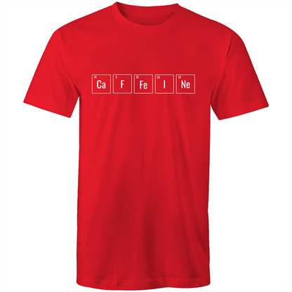 Caffeine Symbols - Mens T-Shirt Red Mens T-shirt Coffee Mens Science