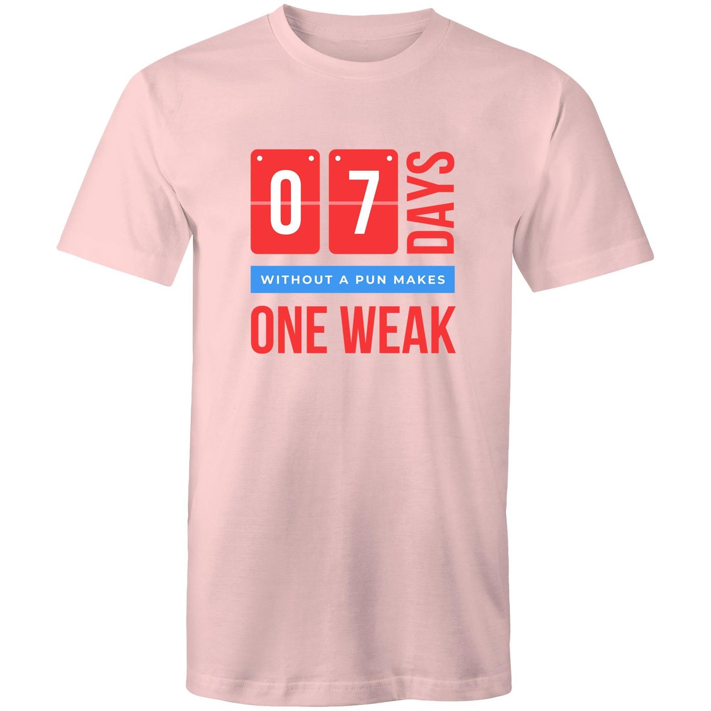 7 Days Without A Pun - Mens T-Shirt Pink Mens T-shirt Funny