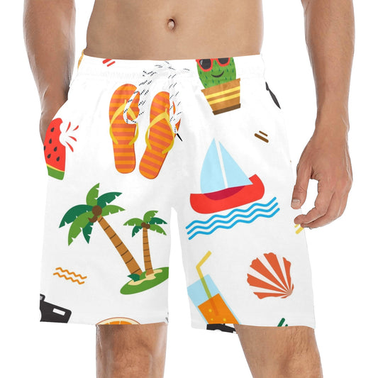Beach Time - Men's Mid-Length Beach Shorts Men's Mid-Length Beach Shorts Summer