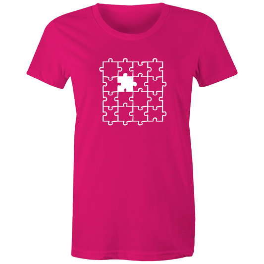 Jigsaw - Women's T-shirt Fuchsia Womens T-shirt Games Womens