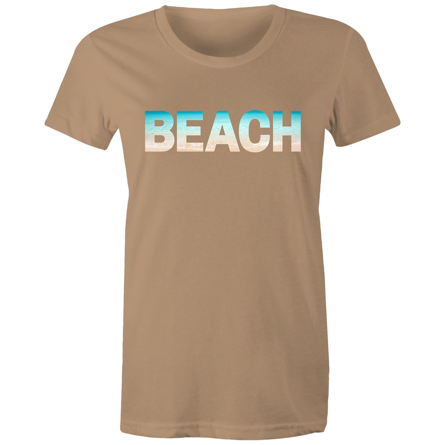 Beach - Women's T-shirt Tan Womens T-shirt Summer Womens