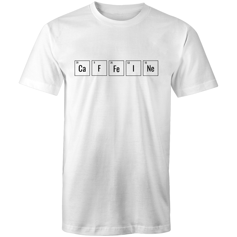 Caffeine Symbols - Mens T-Shirt White Mens T-shirt Coffee Mens Science