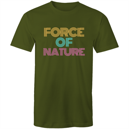Force Of Nature - Short Sleeve T-shirt Army Green Fitness T-shirt Fitness Mens Womens