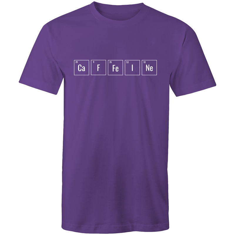 Caffeine Symbols - Mens T-Shirt Purple Mens T-shirt Coffee Mens Science