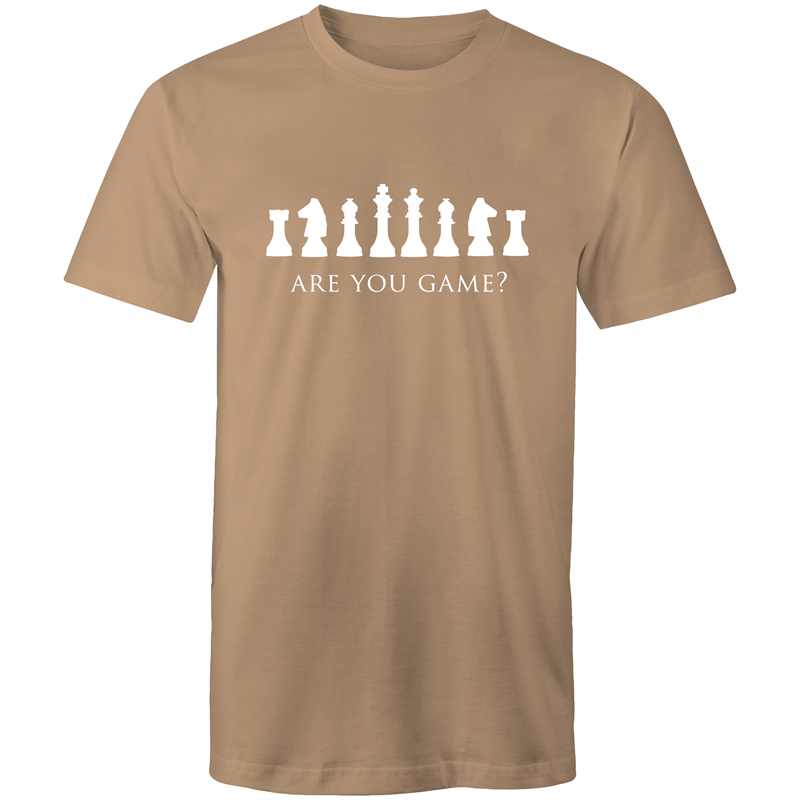 Are You Game - Mens T-Shirt Tan Mens T-shirt Games Mens