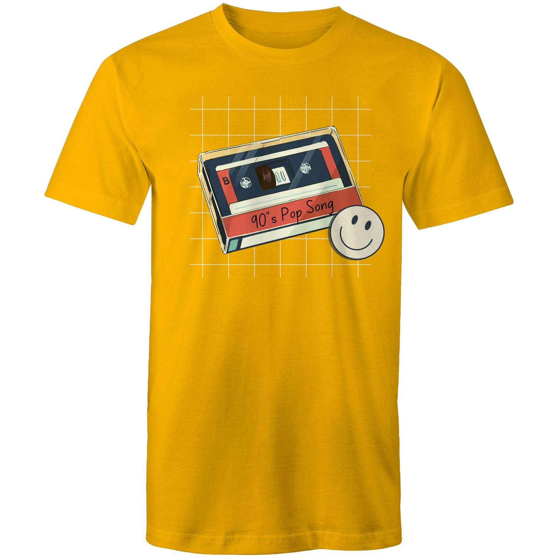 90's Pop Song - Mens T-Shirt Gold Mens T-shirt Music Retro