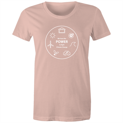 We Have The Power - Women's T-shirt Pale Pink Womens T-shirt Environment Science Womens