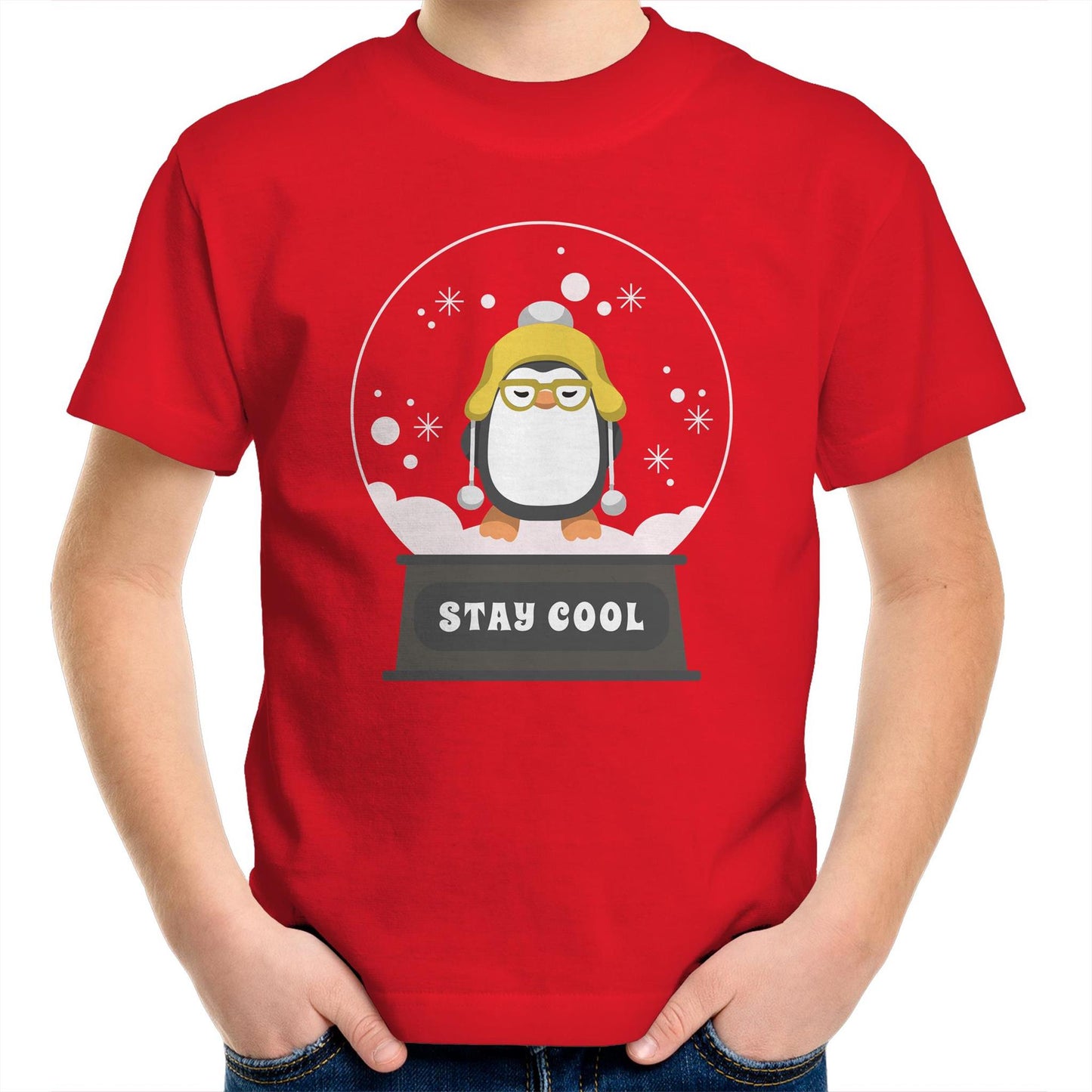 Stay Cool - Kids Youth Crew T-Shirt Red Christmas Kids T-shirt Merry Christmas