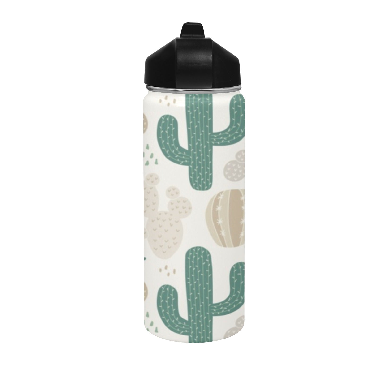 Cactus Insulated Water Bottle with Straw Lid (18 oz) Insulated Water Bottle with Straw Lid