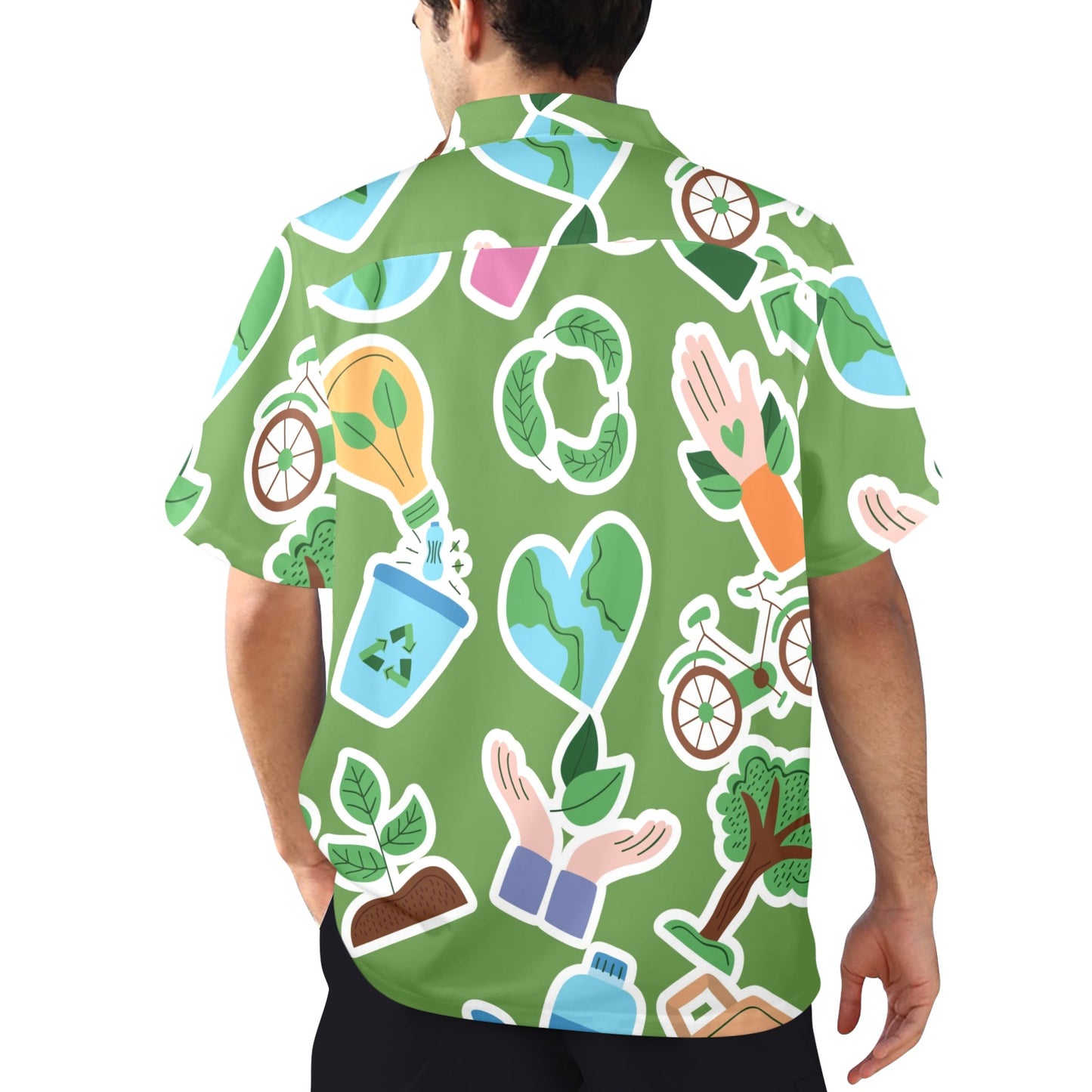 Earth Stickers - Mens Hawaiian Shirt Mens Hawaiian Shirt