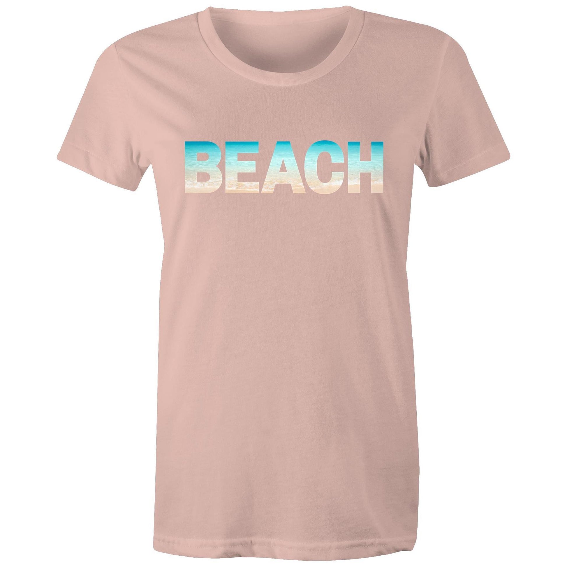 Beach - Women's T-shirt Pale Pink Womens T-shirt Summer Womens