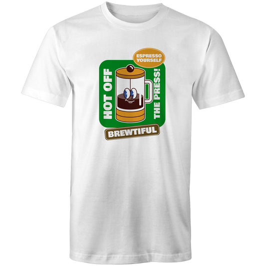 Brewtiful, Espresso Yourself - Mens T-Shirt White Mens T-shirt Coffee