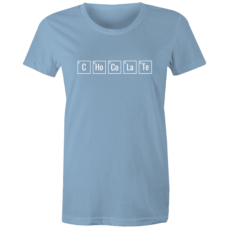Chocolate Symbols - Women's T-shirt Carolina Blue Womens T-shirt Science Womens