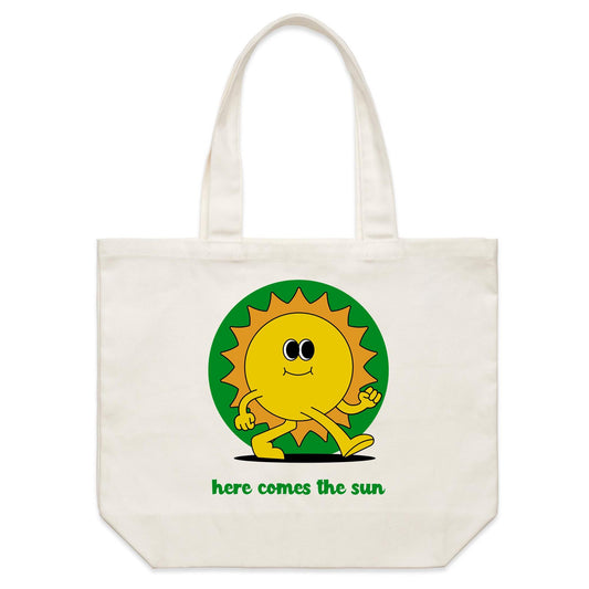 Here Comes The Sun - Shoulder Canvas Tote Bag Default Title Shoulder Tote Bag Retro Summer