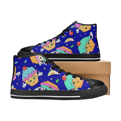 Happy Cupcakes - High Top Canvas Shoes for Kids Kids High Top Canvas Shoes