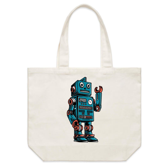 Robot - Shoulder Canvas Tote Bag Default Title Shoulder Tote Bag Sci Fi
